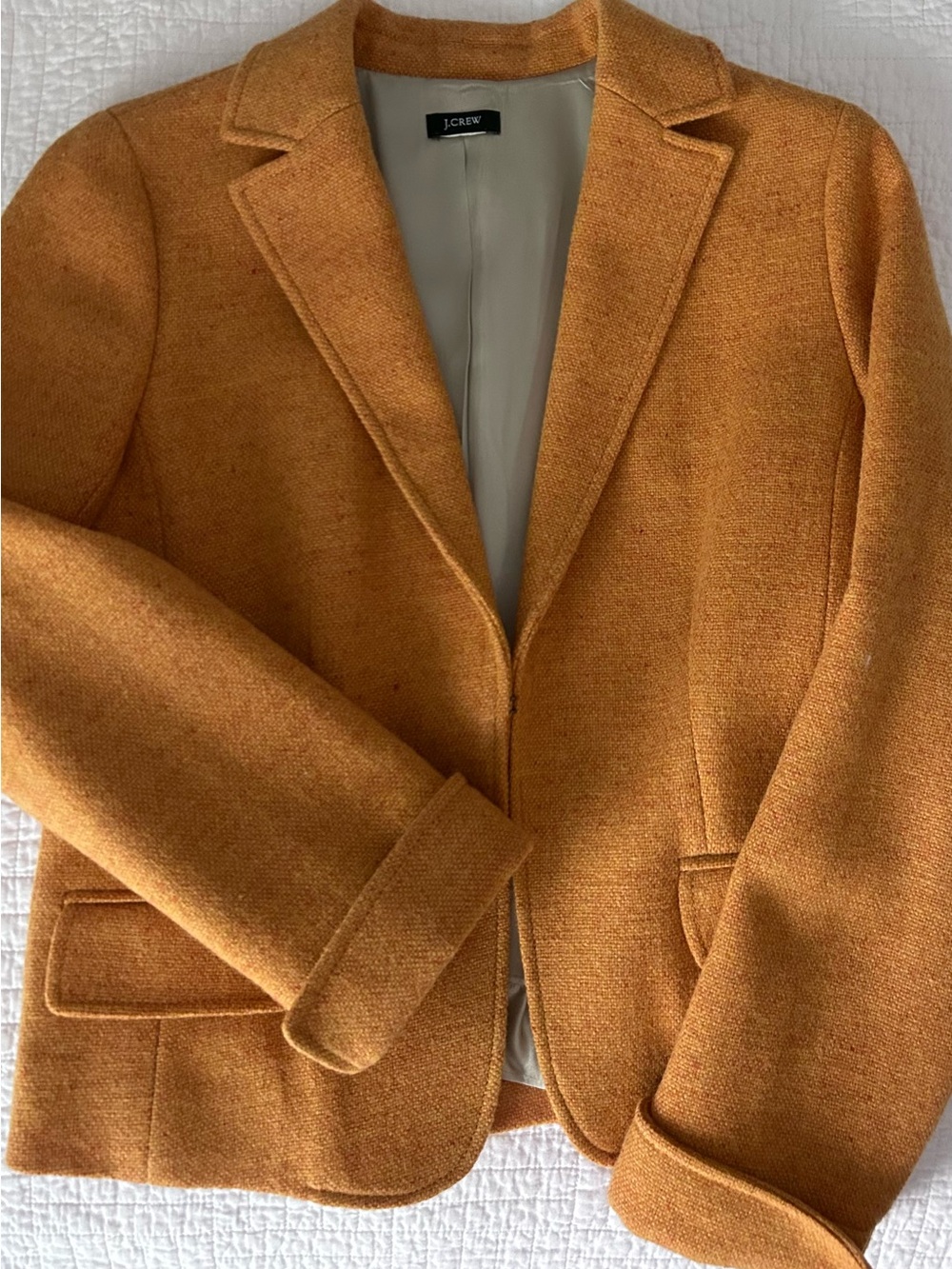 J. Crew Classic Schoolboy Women’s Yellow Tweedy Wool Blazer